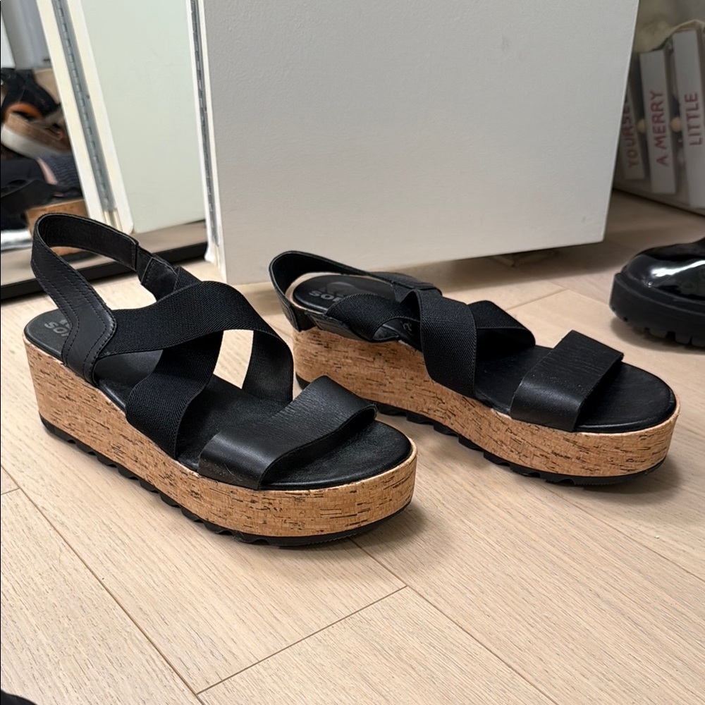 Stylish Black Platform Sandals